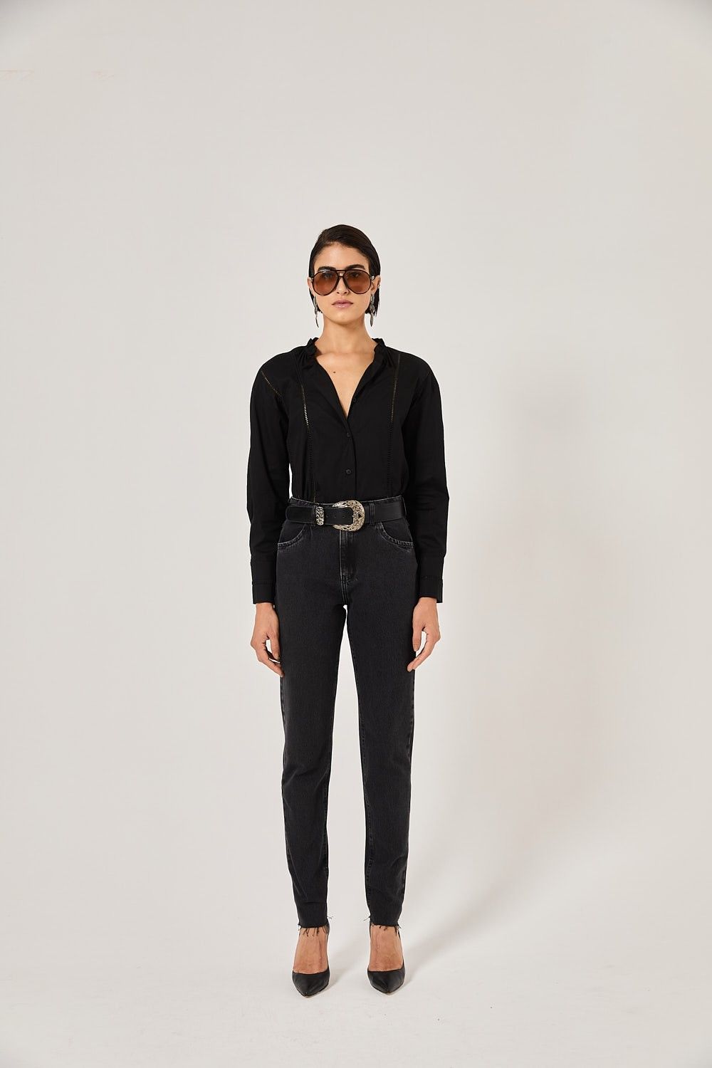 Camisa Feminina Tricoline Detalhes Andressa