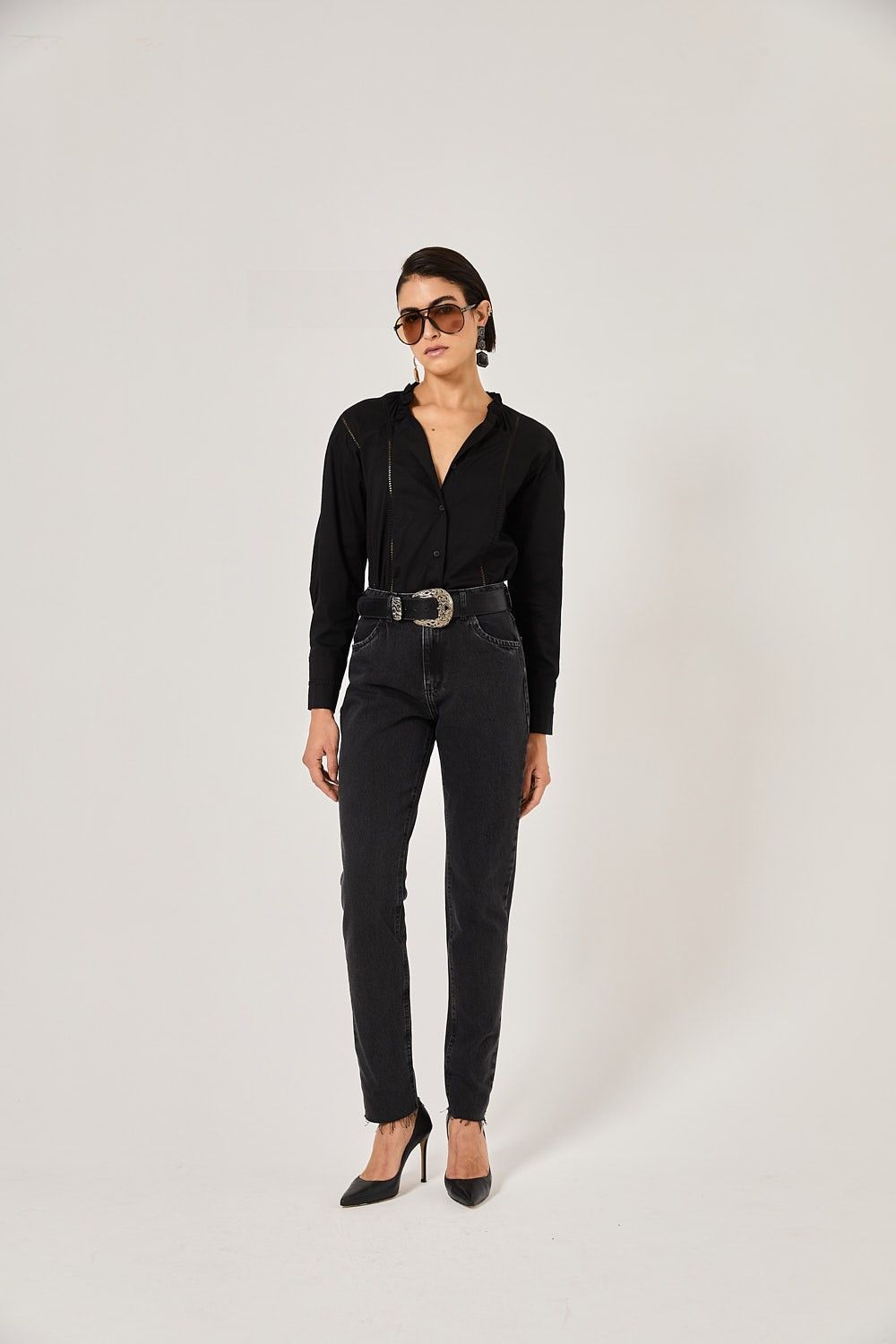 Camisa Feminina Tricoline Detalhes Andressa