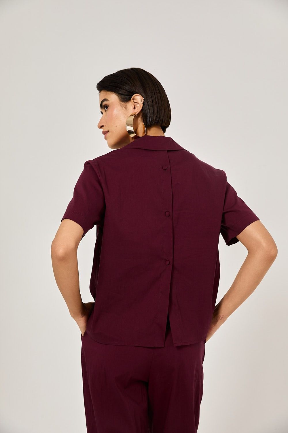 Camisa Feminina Manga Curta Tricoline Lily
