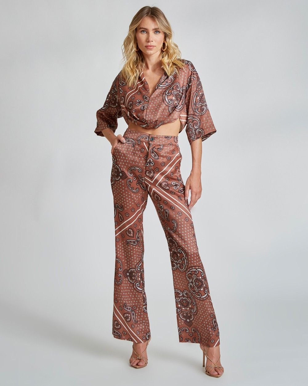 Calça Reta Floral 