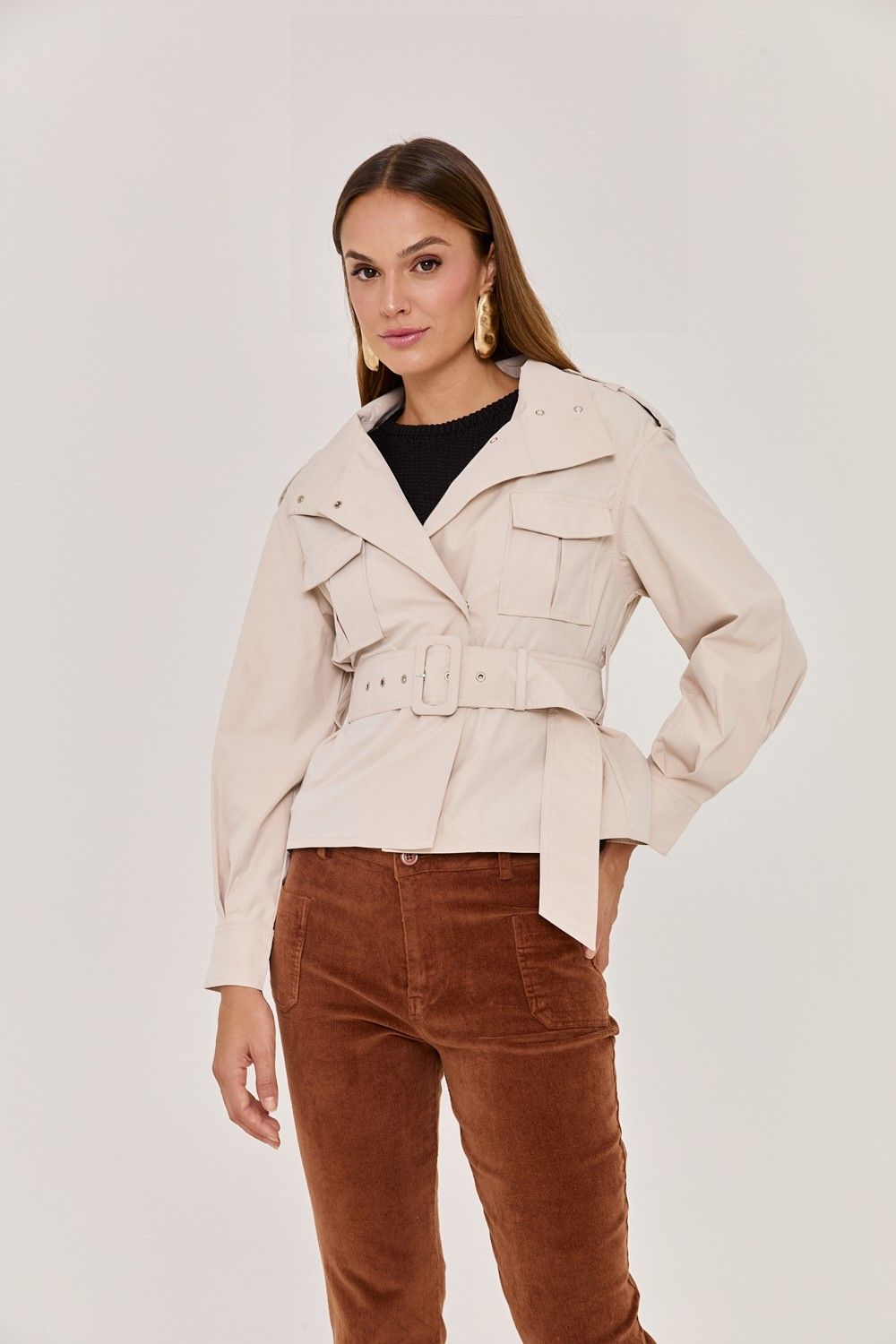 Jaqueta Feminina Trench com Cinto Lure