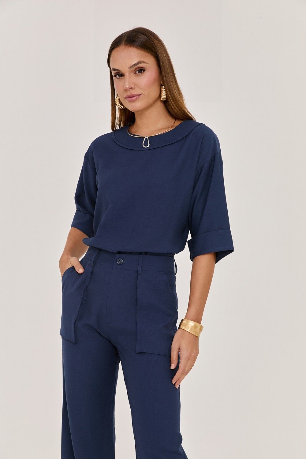 Blusa Feminina Decote Redondo Audrey