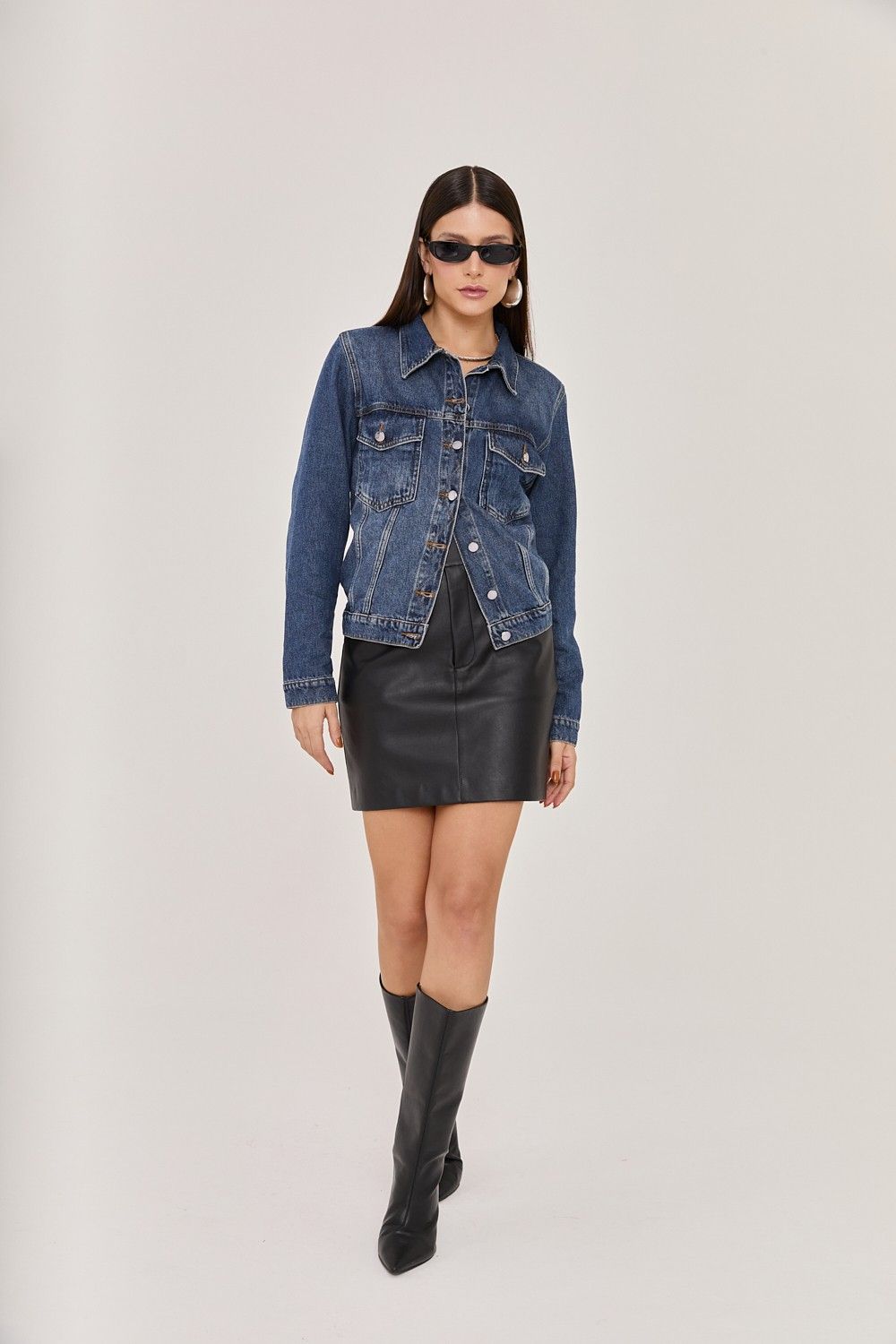 Jaqueta Jeans Pespontos Lina