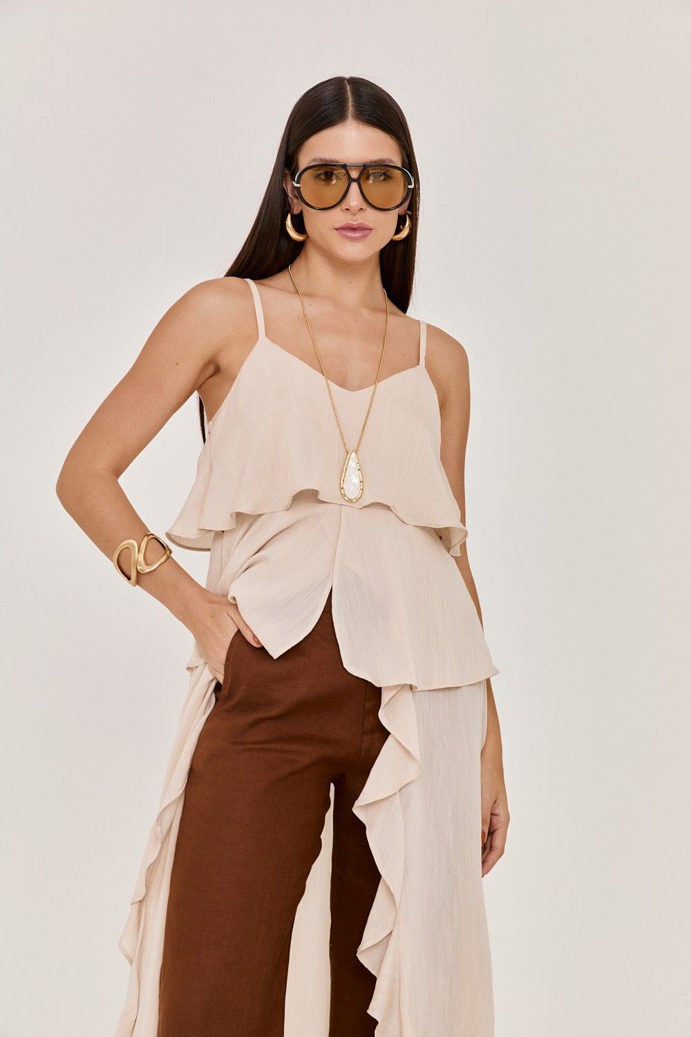 Blusa Feminina Alças e Bababos Lorraine