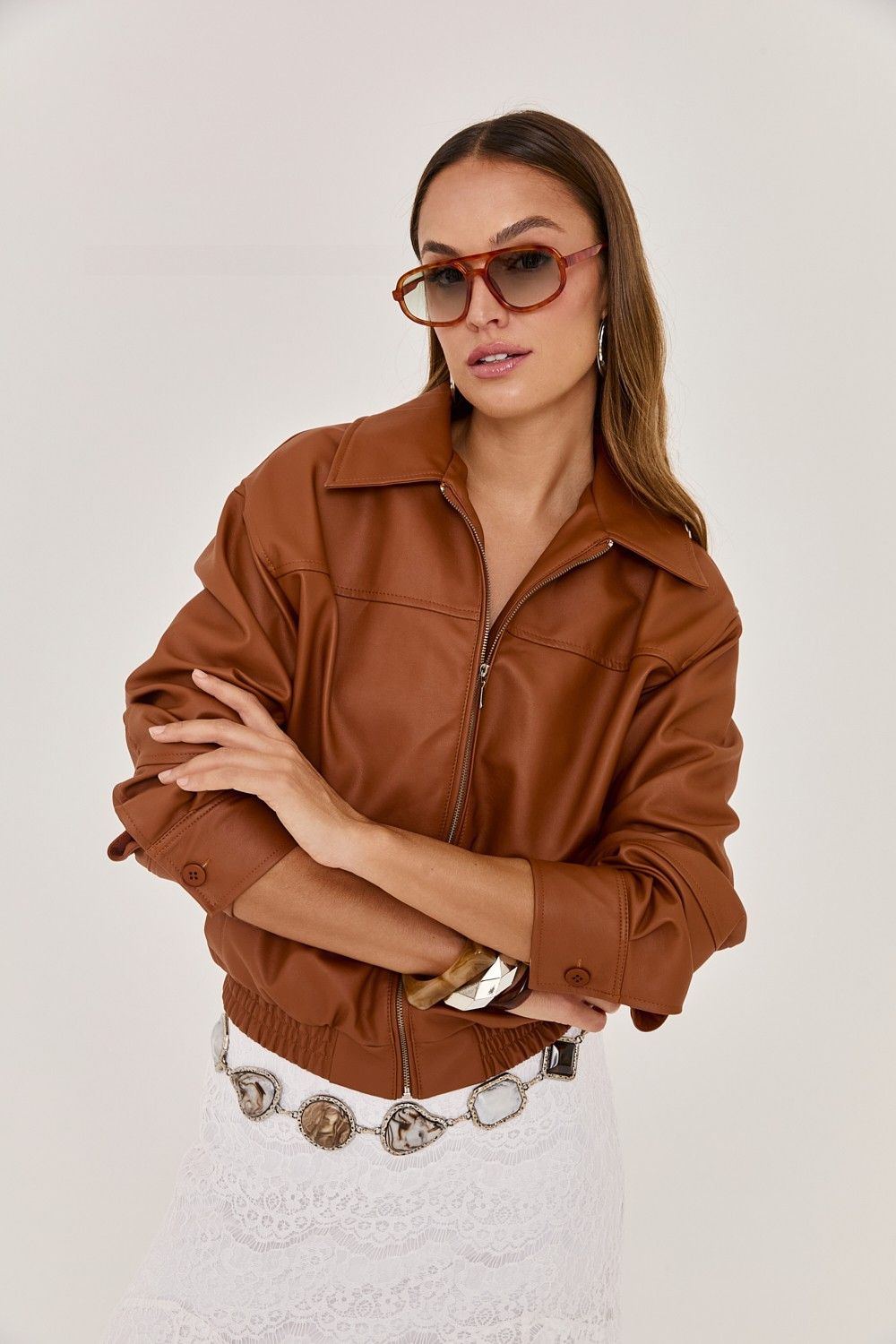 Jaqueta Feminina Like Leather Helena