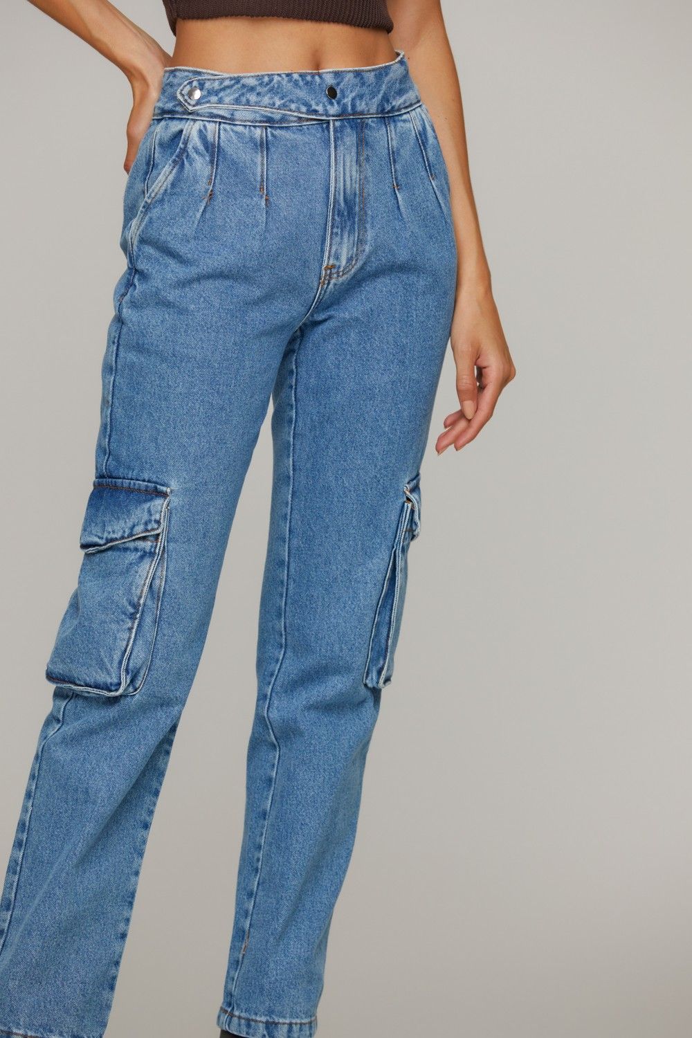 Calça Feminina Blooklyn Cargo Jeans