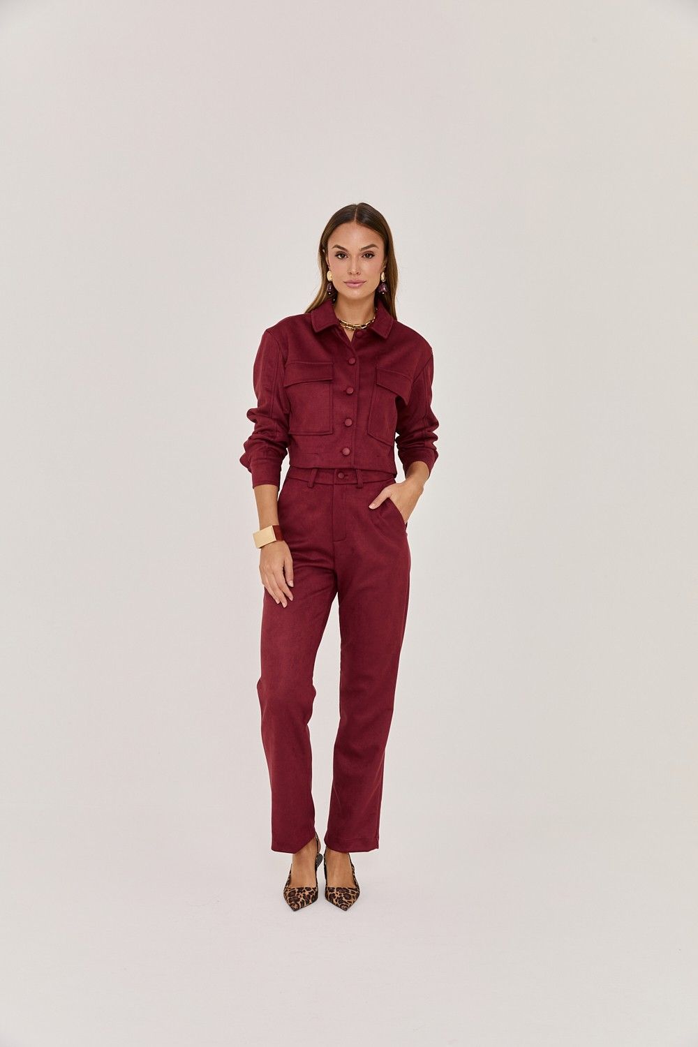  Jaqueta Feminina Malha Suede Romana