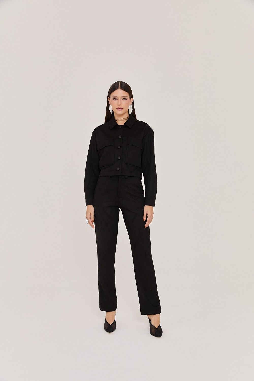  Jaqueta Feminina Malha Suede Romana