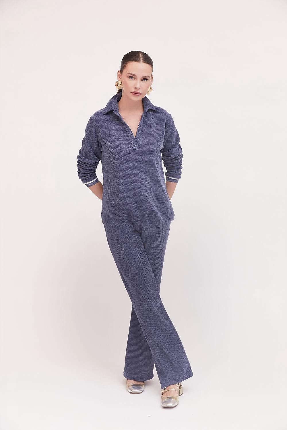 Blusa Polo Chenille