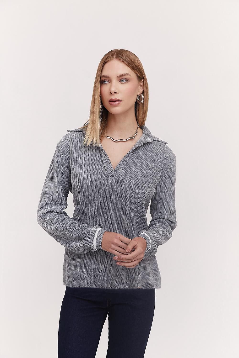 Blusa Polo Chenille