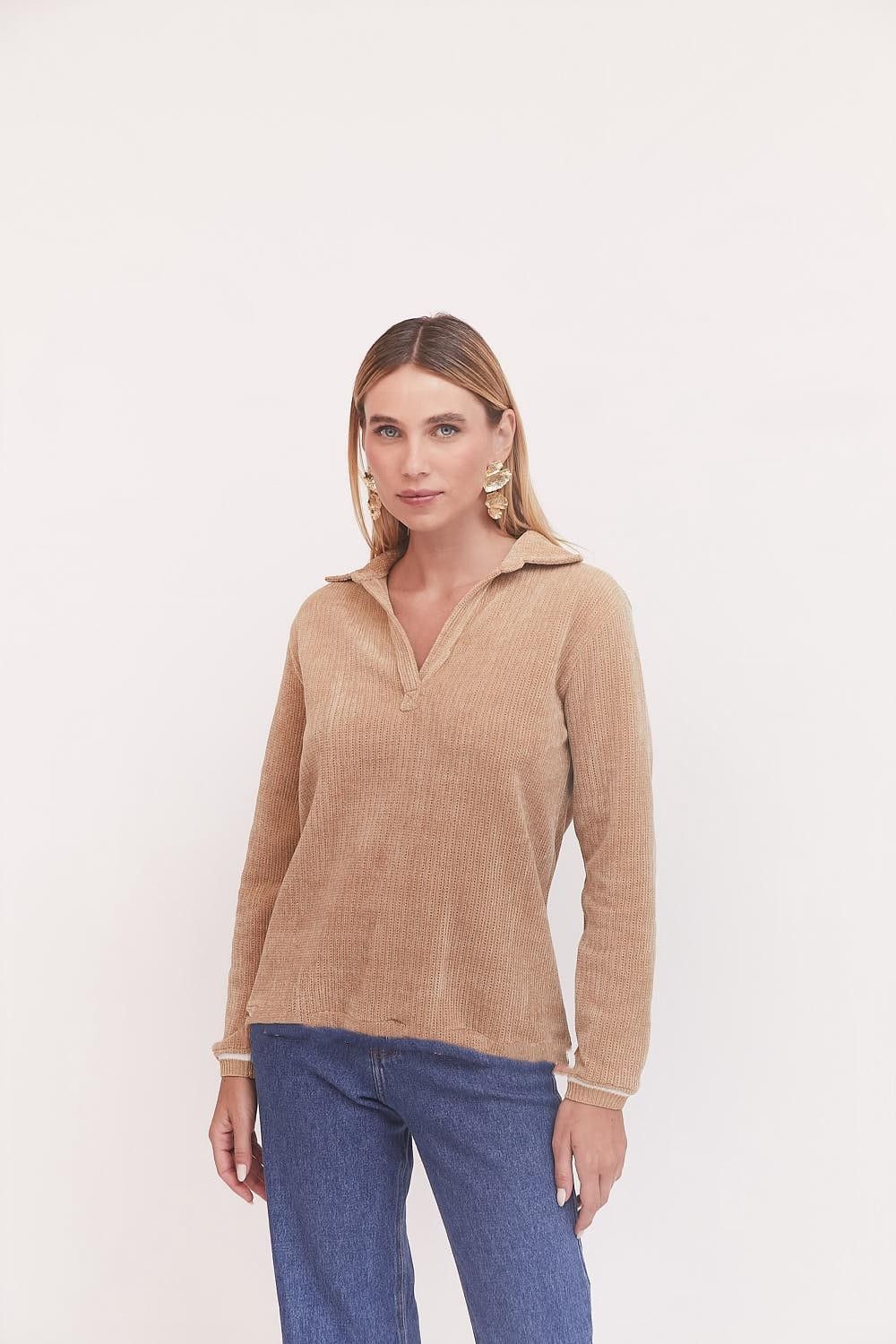 Blusa Polo Chenille