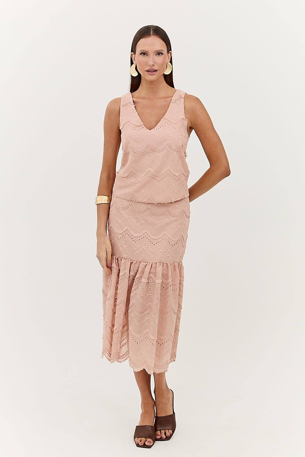 Blusa Regata Feminina Bordado Luna