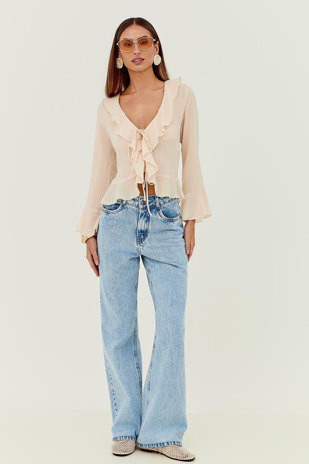 Blusa Feminina Babados e Amarração Lorraine