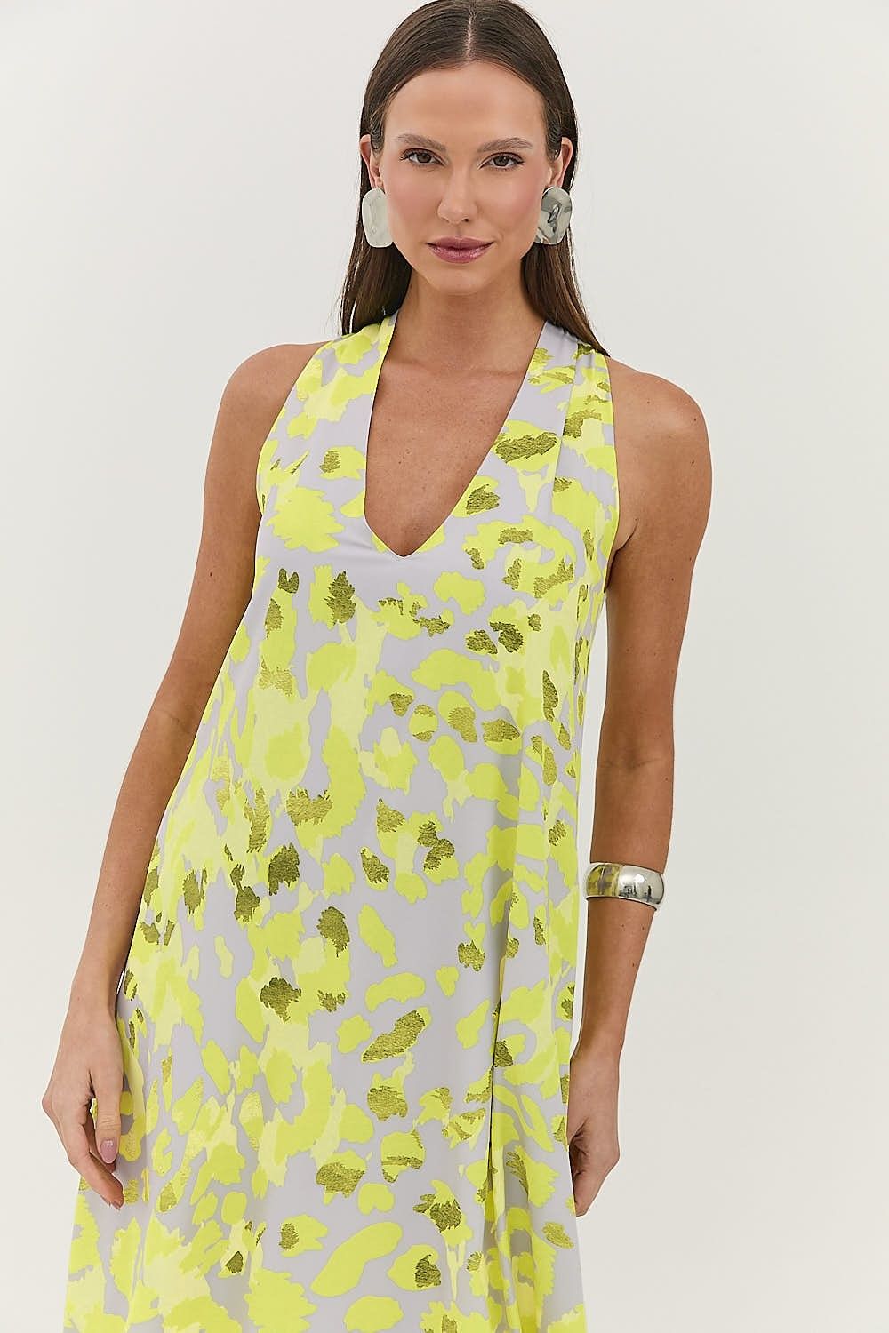 Vestido Midi Estampa com Bolsos Emilia