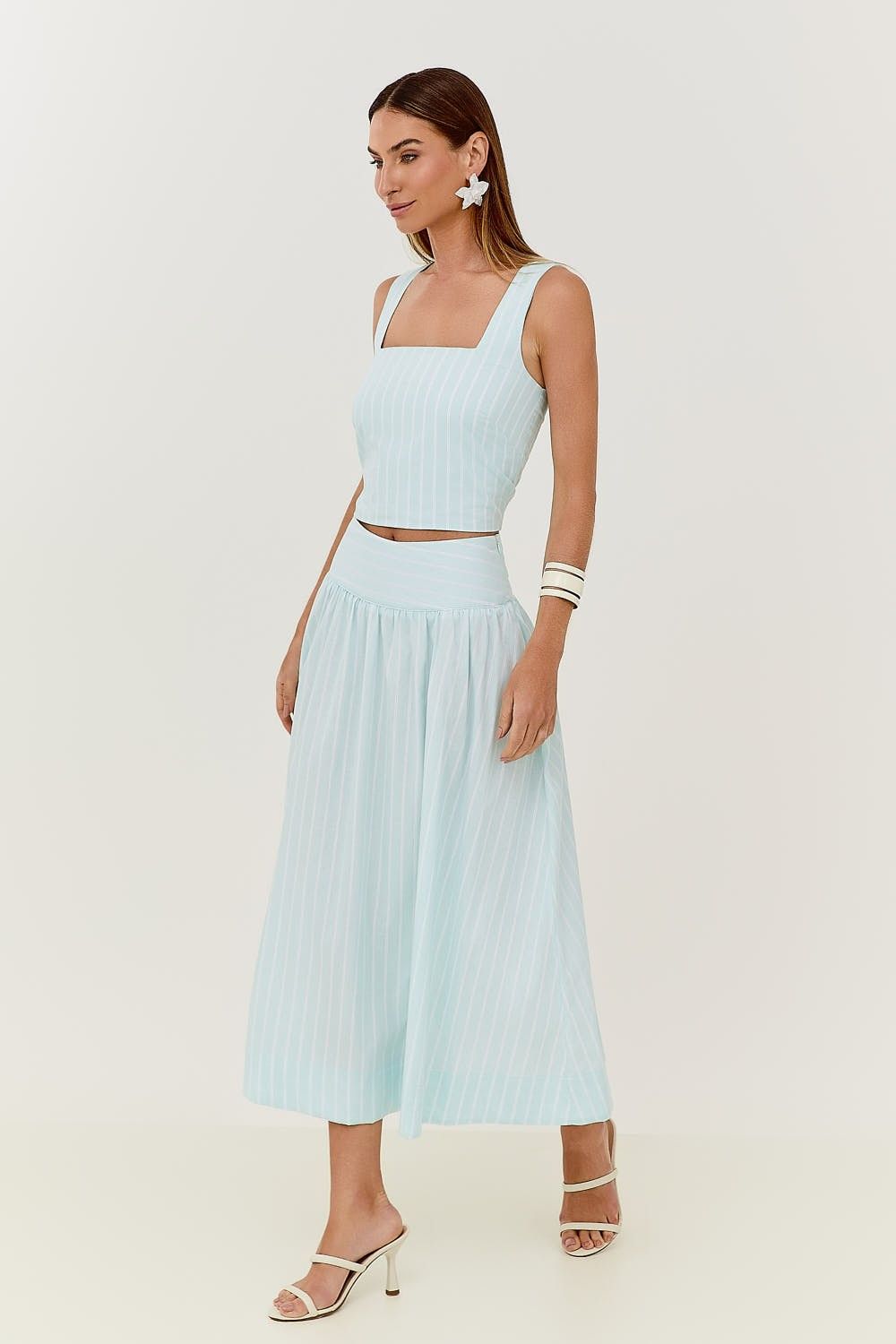 Blusa Top Alças Estampa Listras Malu
