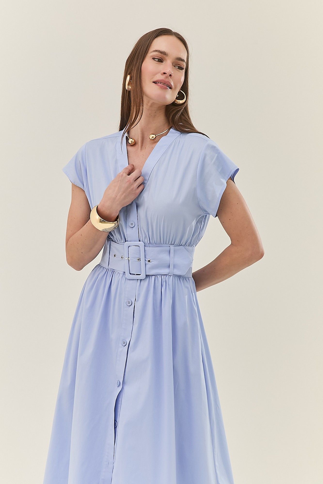 Vestido Midi Tricoline Andreia