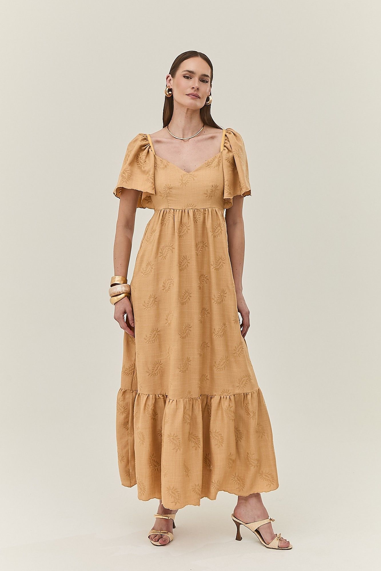 Vestido Midi Bordado Duda