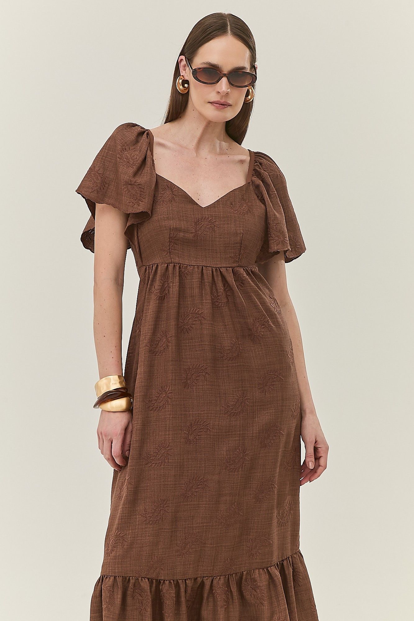 Vestido Midi Bordado Duda