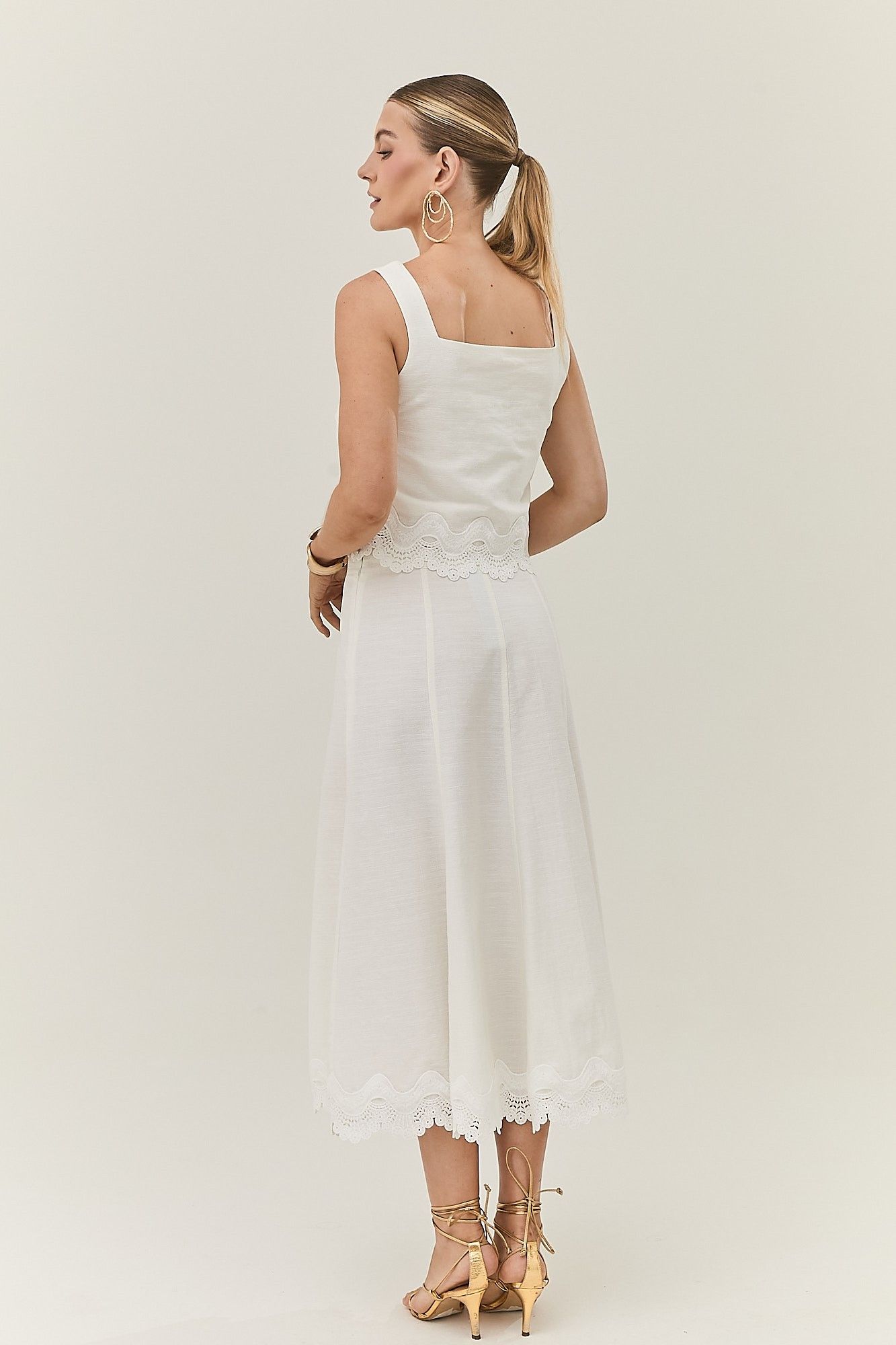 Saia Midi Renda Yasmin