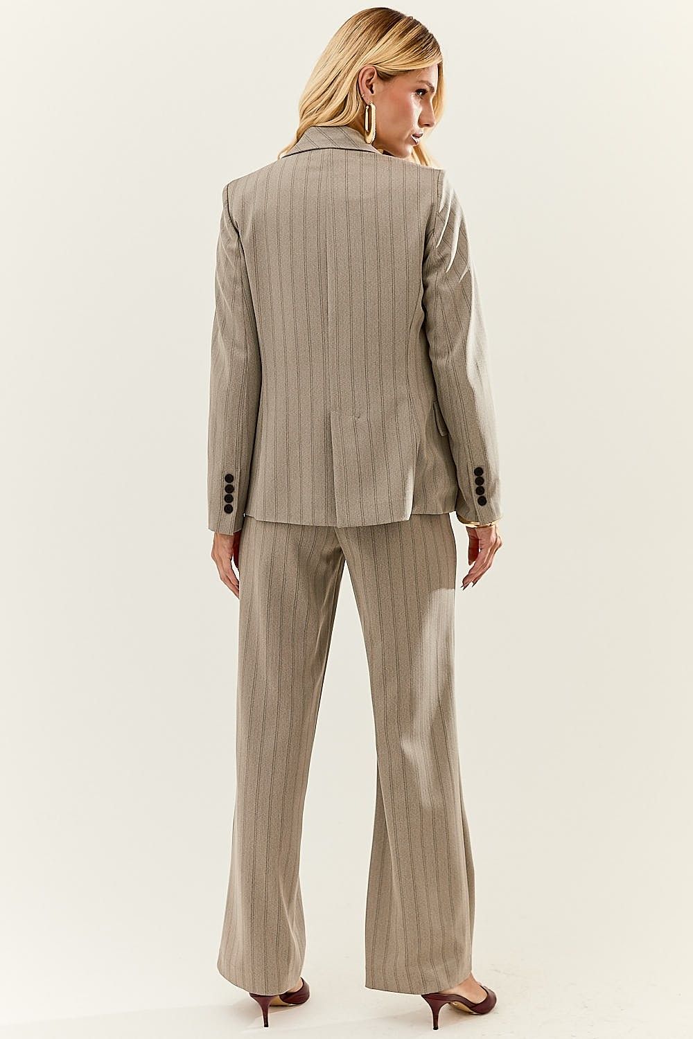 Blazer Alfaiataria Feminino Listrado Chevron Nelly