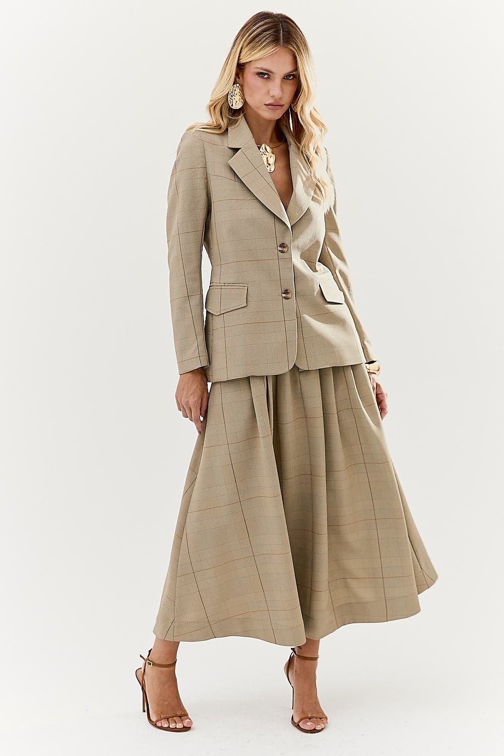 Blazer Alfaiataria Feminino Xadrez Soho