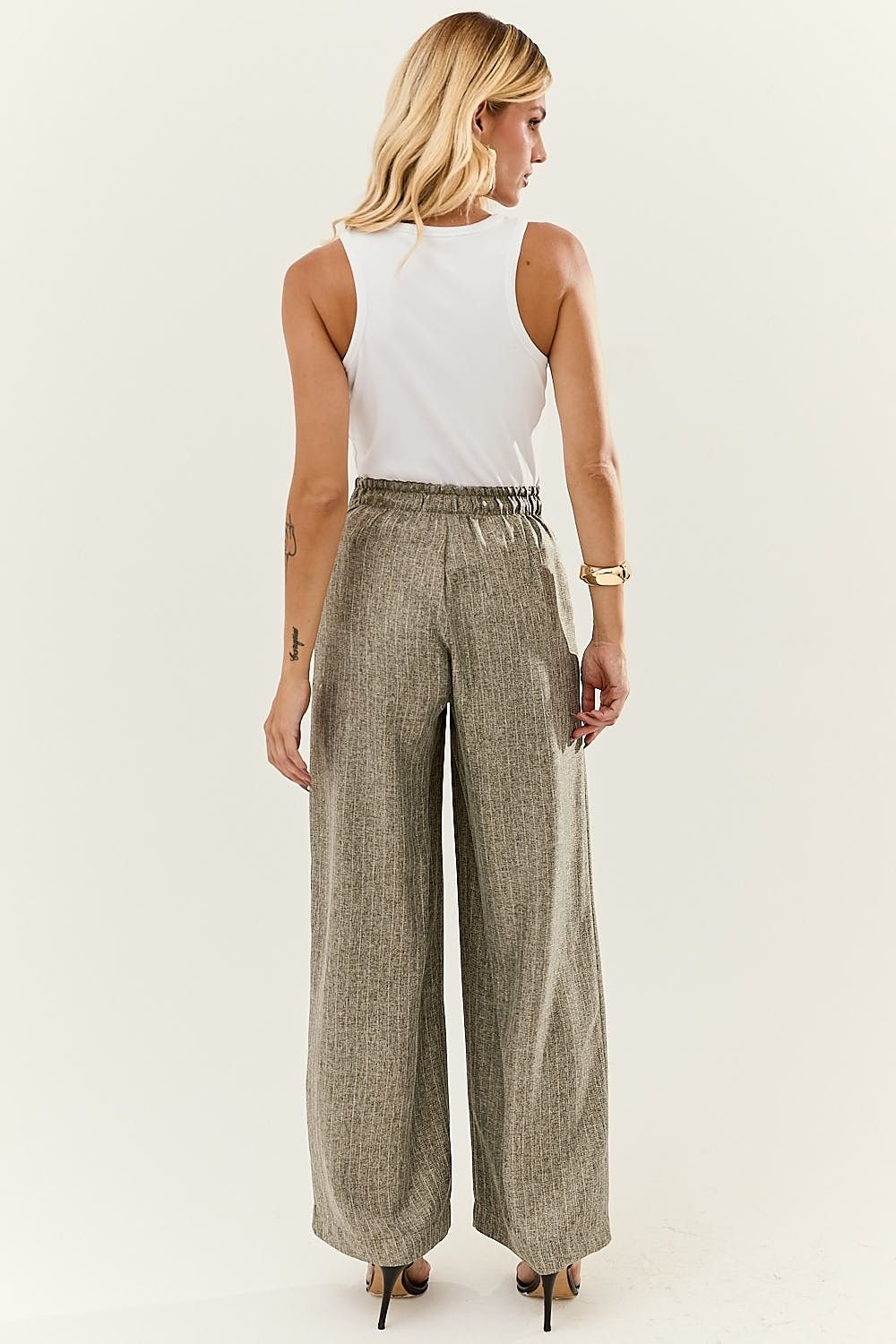 Calça Pantalona Feminina em Tweed Silvia