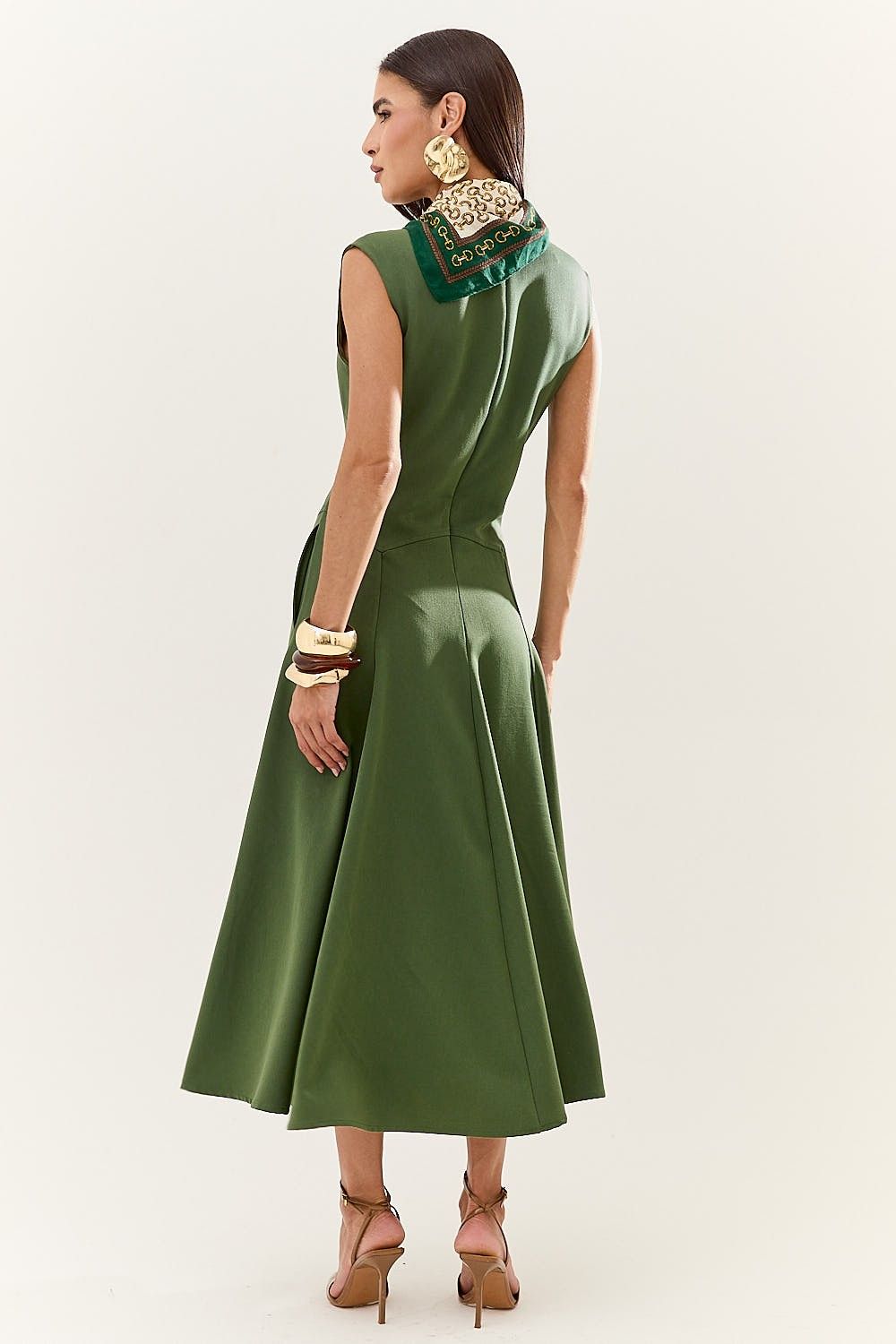Vestido Midi Saia com Pregas Lexi