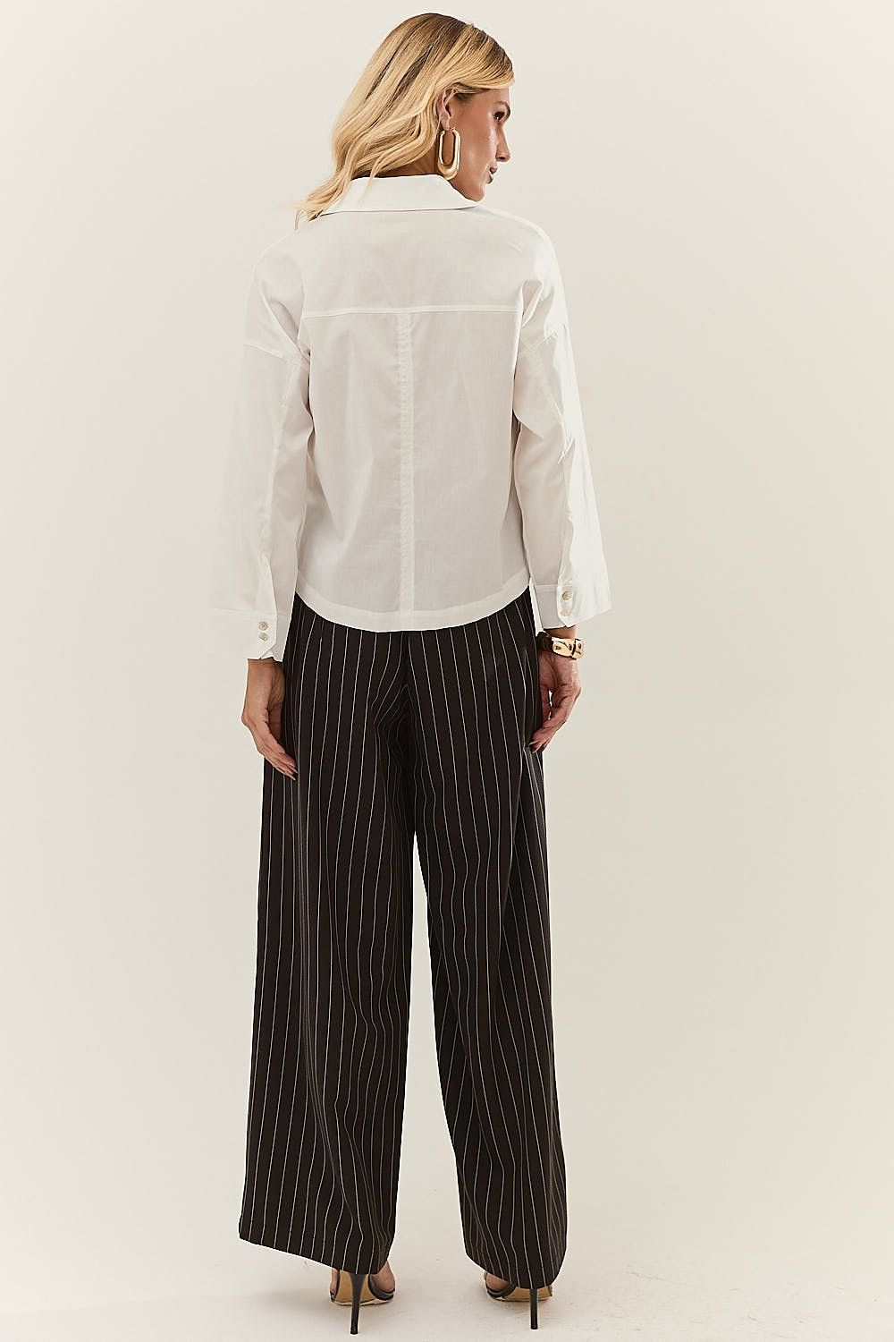Camisa Branca Feminina Tricoline Emanuelle