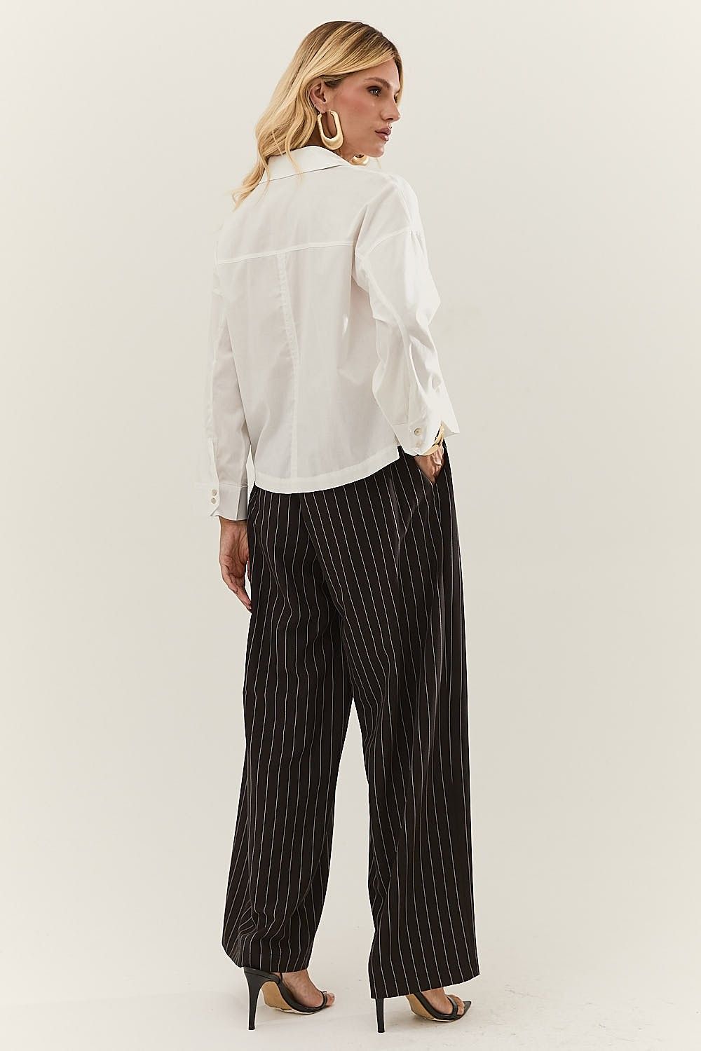 Camisa Branca Feminina Tricoline Emanuelle