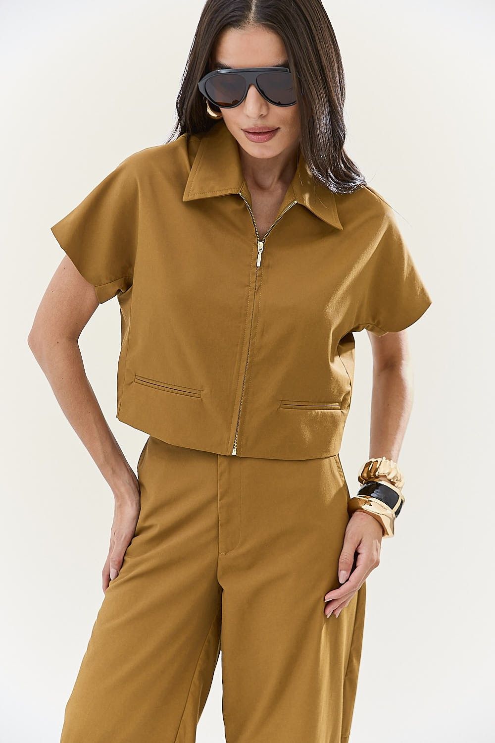 Blusa Feminina Manga curta com Zíper Esther