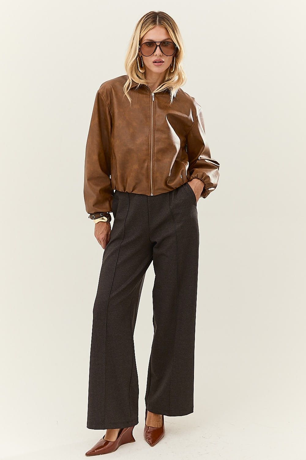 Jaqueta Bomber Feminina Like Leather Stone