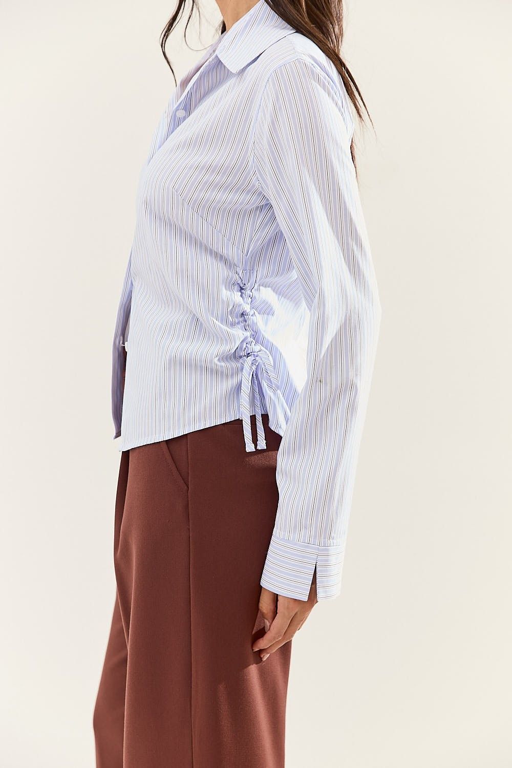 Camisa Feminina Listrada com Amarração Lara