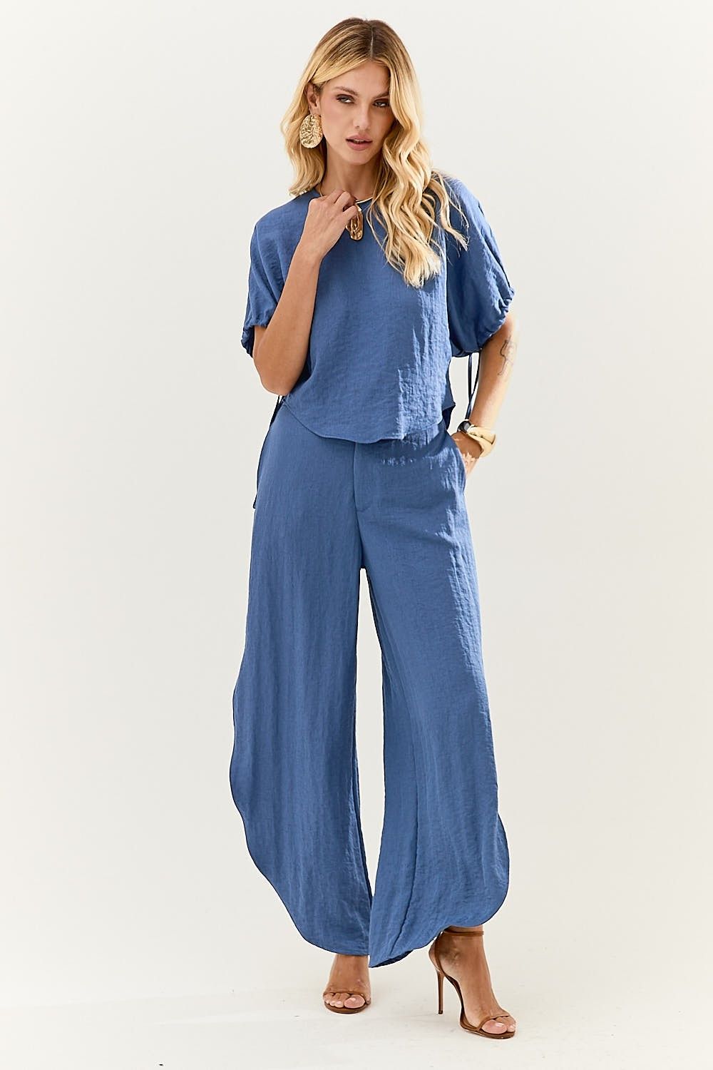 Blusa Feminina Manga com Amarrações Noeli