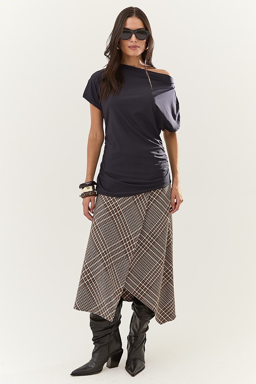Blusa Feminina Decote Degagê Preta Nelly