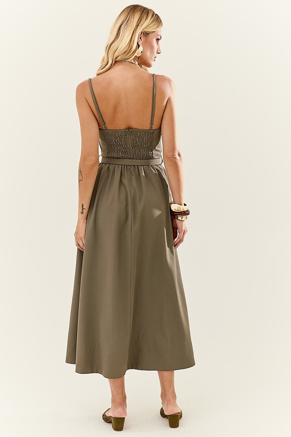Vestido Midi Alças com Cinto Daniela