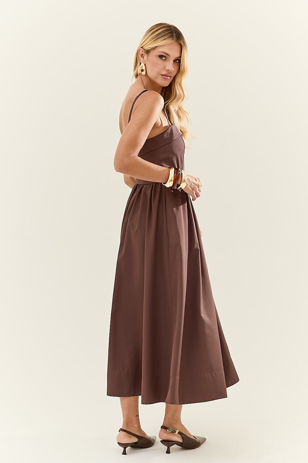 Vestido Midi Alças com Cinto Daniela