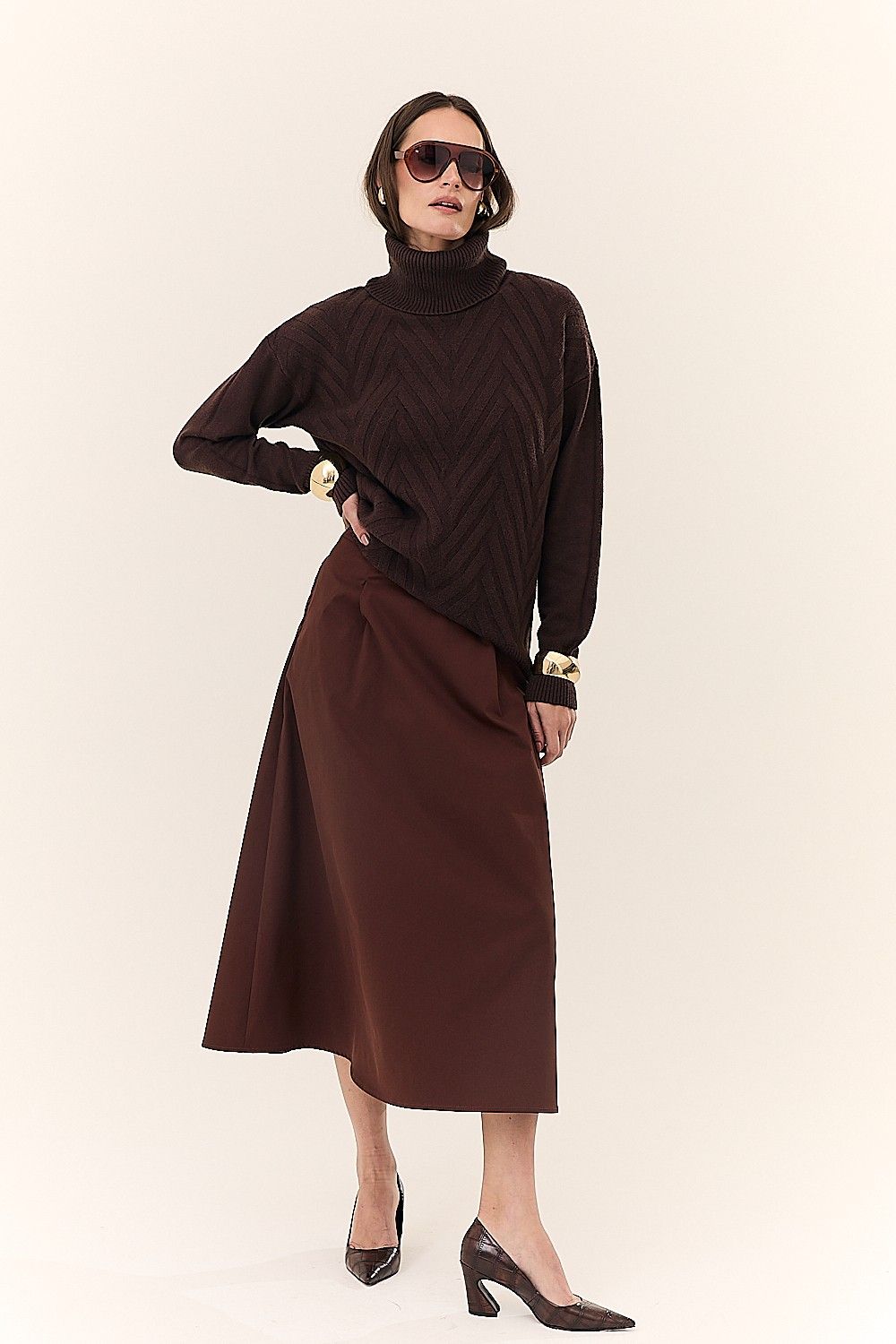 Blusa Feminina Gola Alta Tricot Charlot