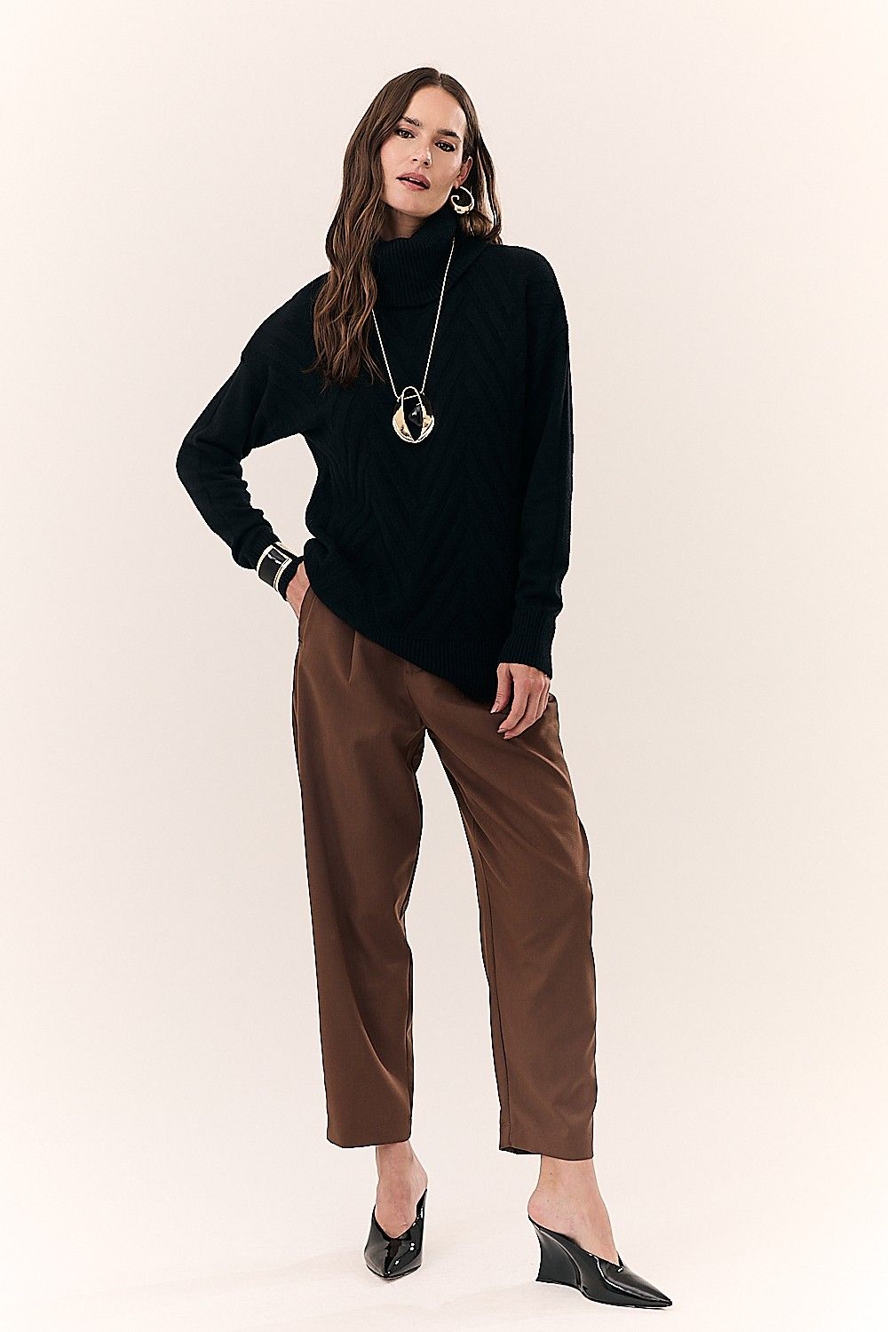 Blusa Feminina Gola Alta Tricot Charlot
