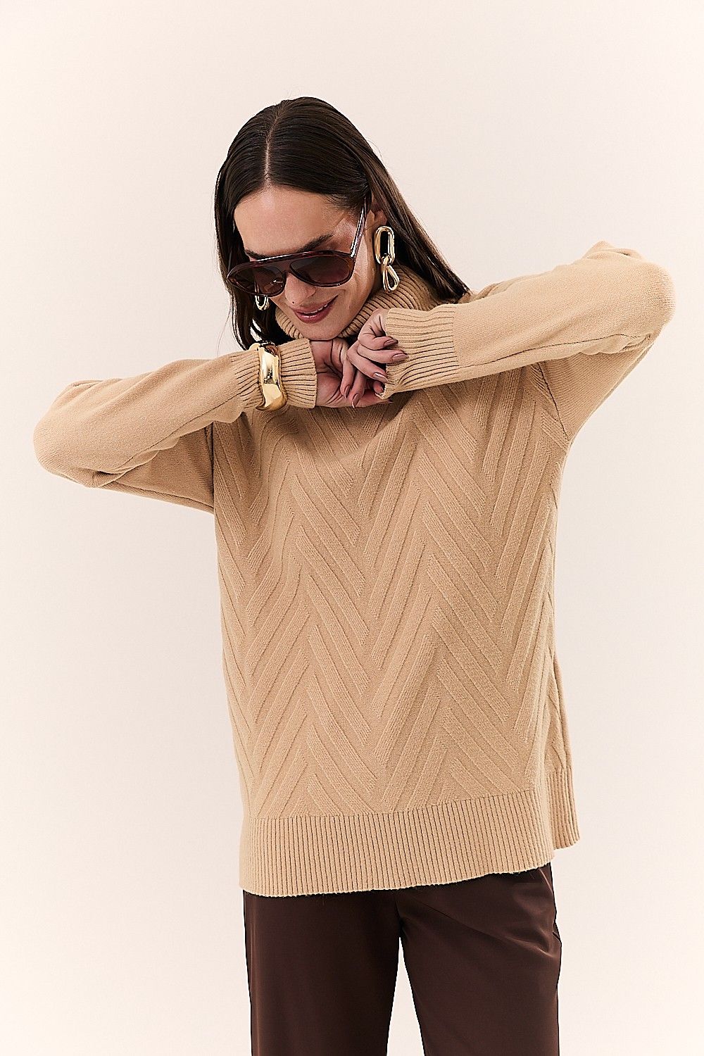 Blusa Feminina Gola Alta Tricot Charlot