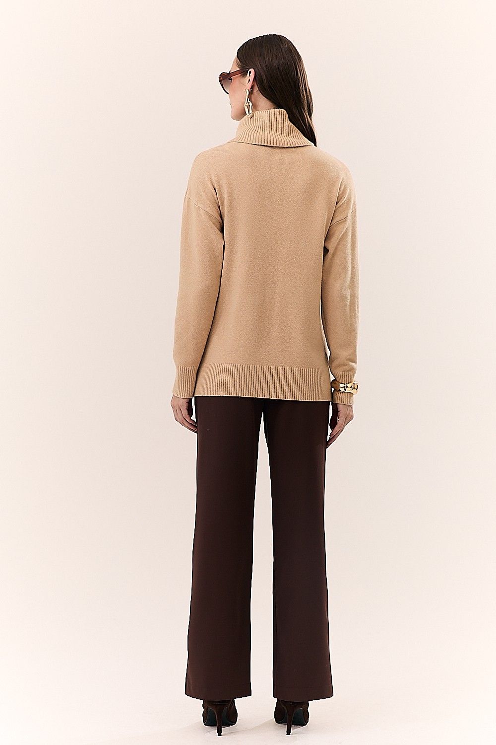 Blusa Feminina Gola Alta Tricot Charlot