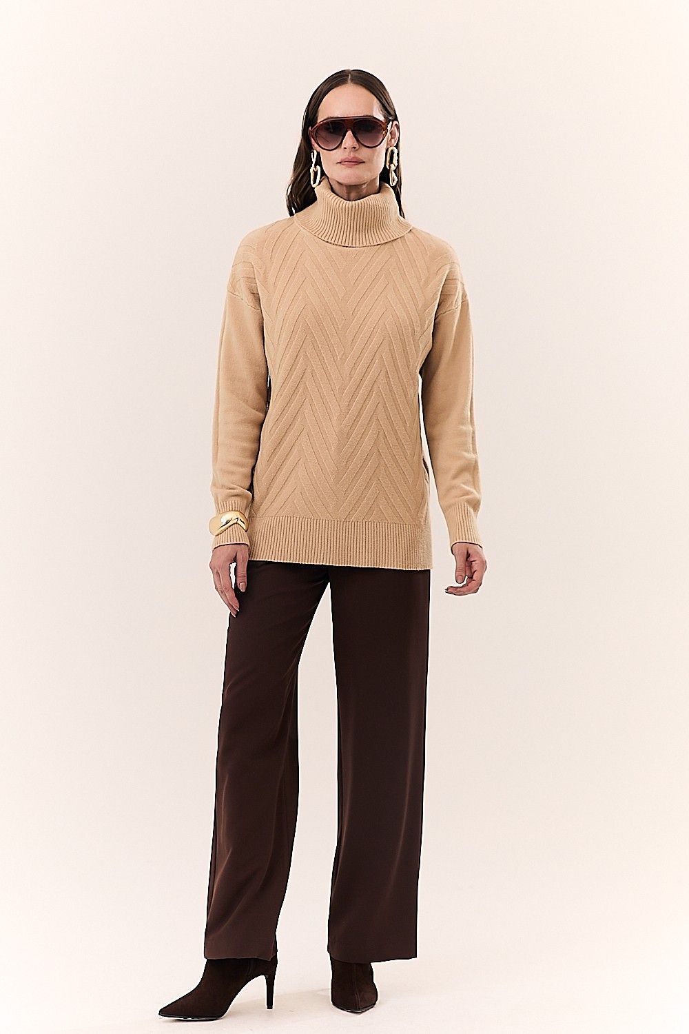 Blusa Feminina Gola Alta Tricot Charlot