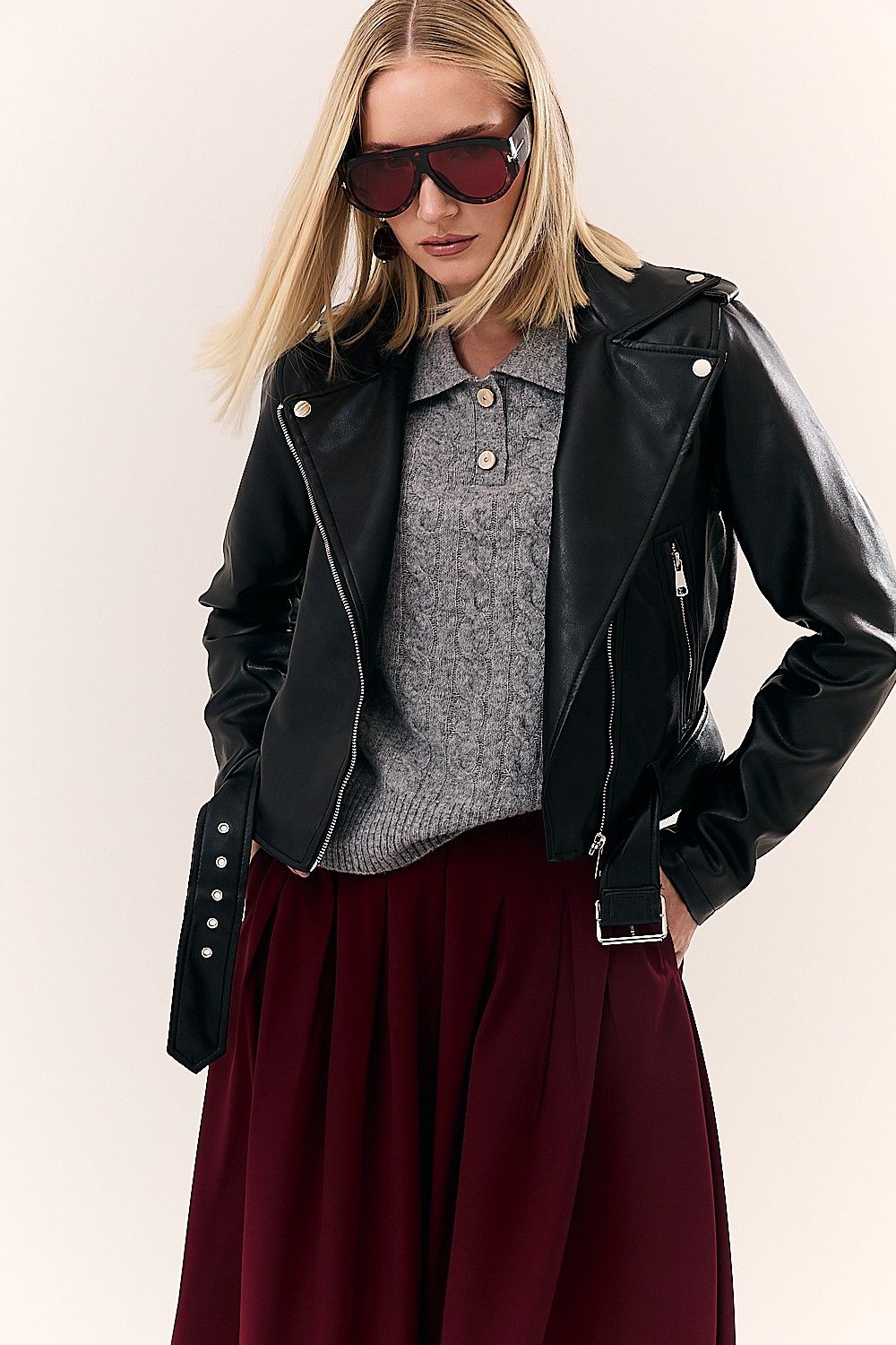 Jaqueta Feminina Motorcycle Like Leather Bia