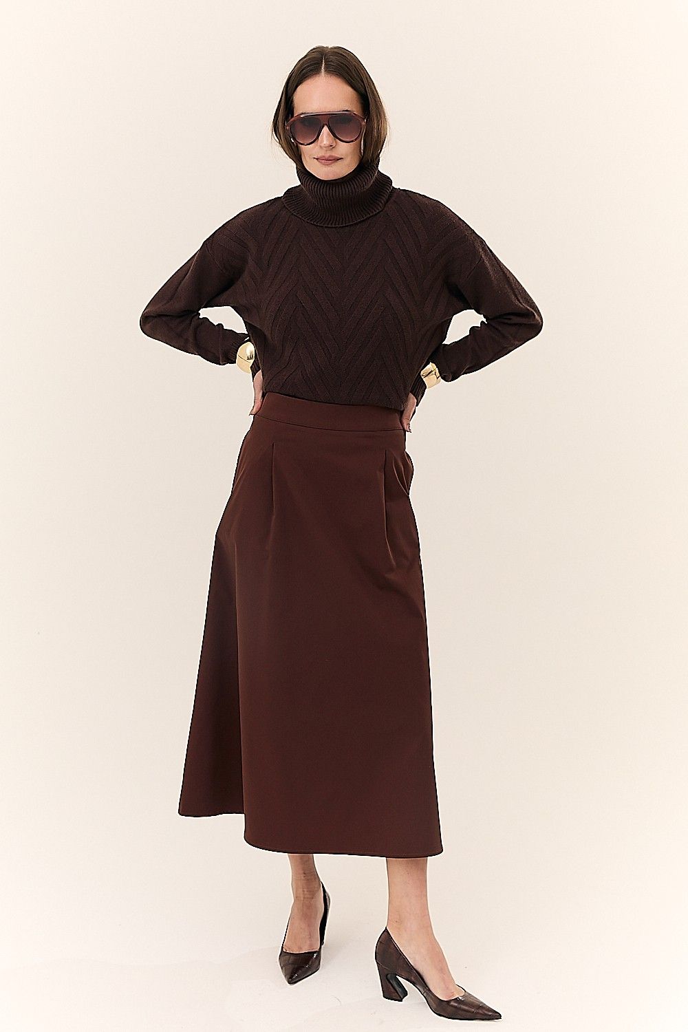 Saia Midi Alfaiataria com Bolsos Melissa