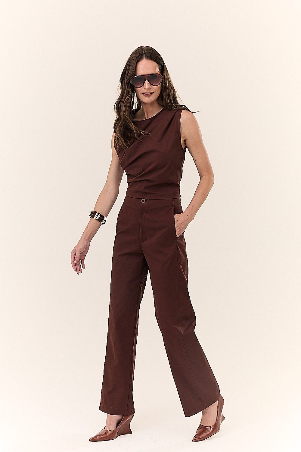 Calça Reta Feminina com Bolsos Melissa