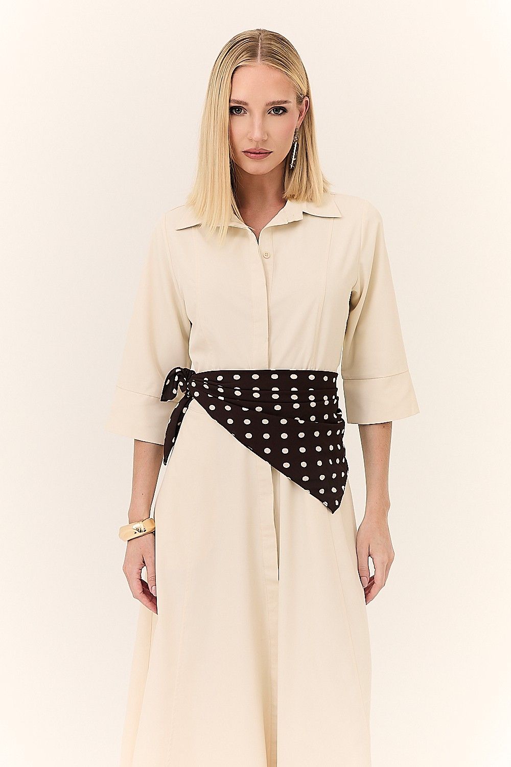 Vestido Midi Chemise Detalhe Botões Daniela