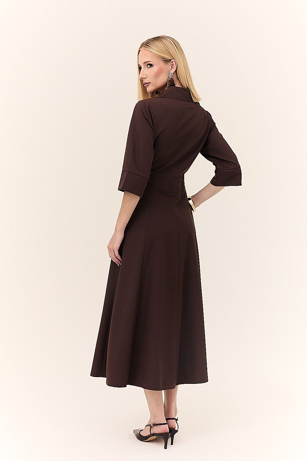 Vestido Midi Chemise Detalhe Botões Daniela