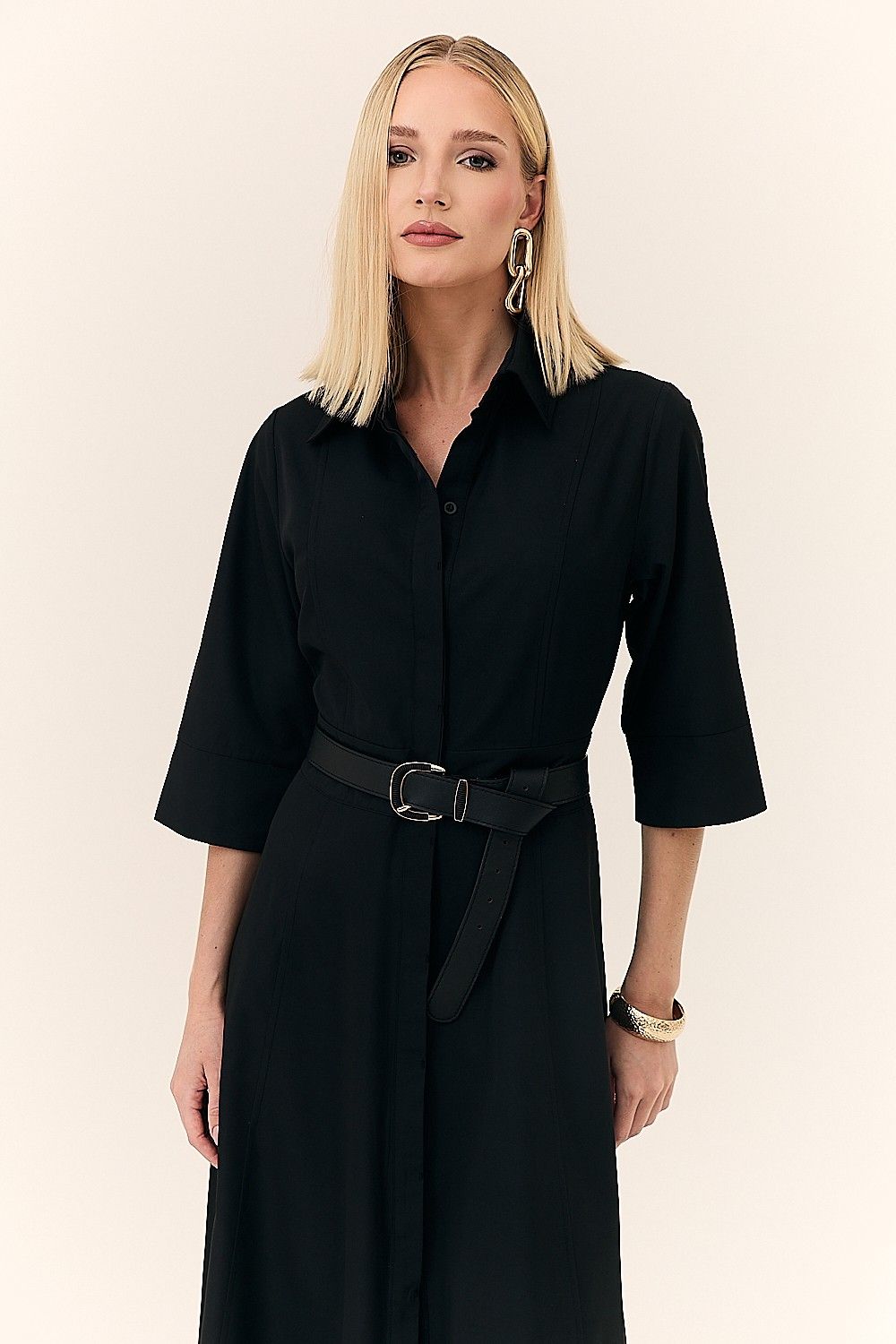 Vestido Midi Chemise Detalhe Botões Daniela