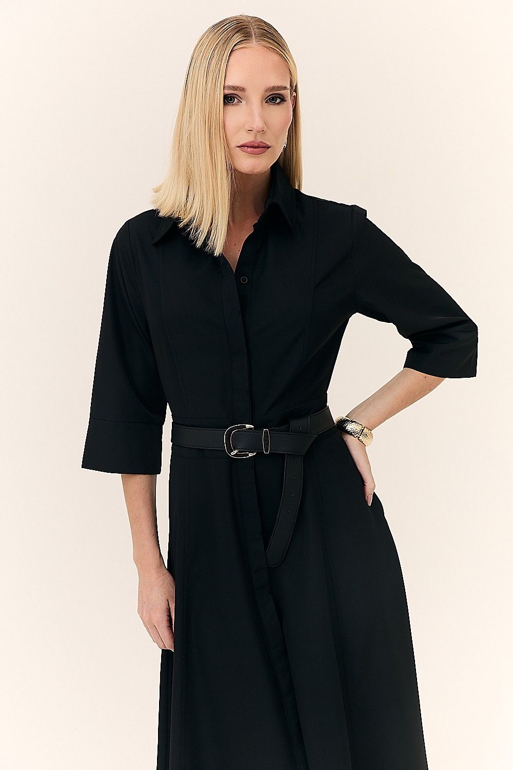 Vestido Midi Chemise Detalhe Botões Daniela