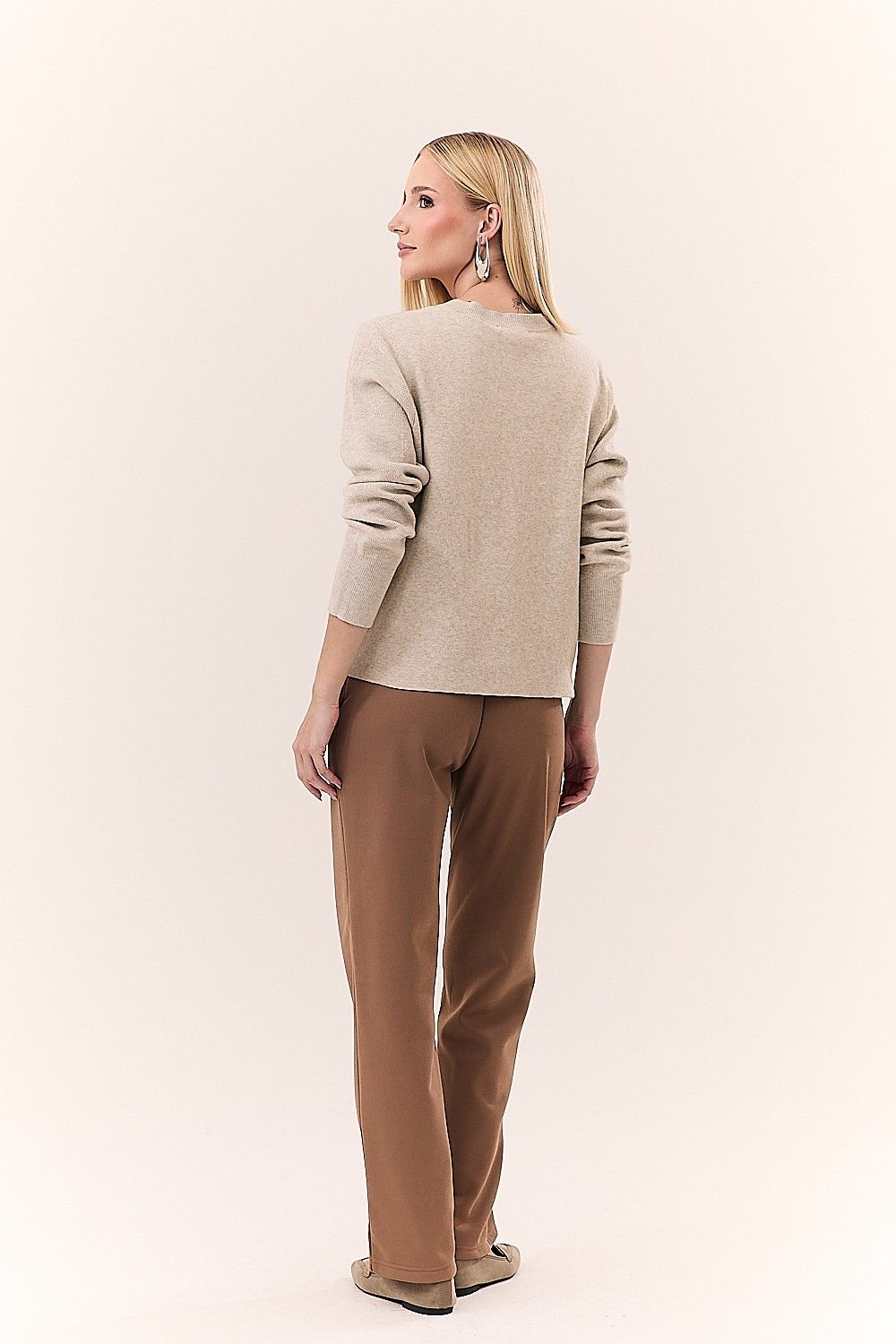 Casaco Feminino Clássico Tricot com Botões Nataly
