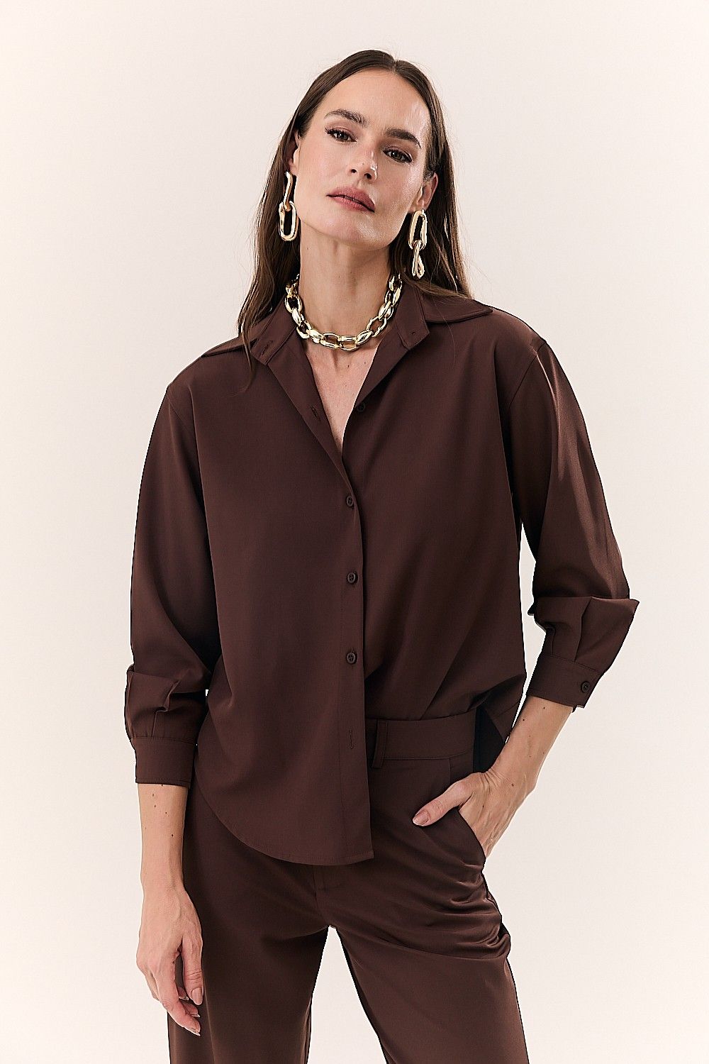 Calça Reta Feminina com Bolsos Rosana